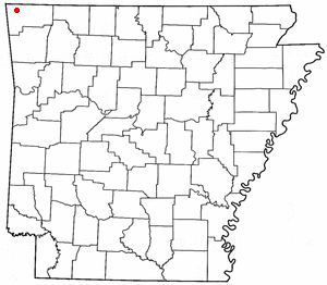Location of Gravette, Arkansas