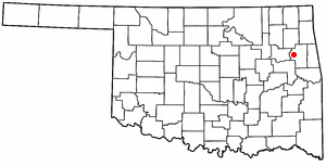 Location of Hulbert, Oklahoma