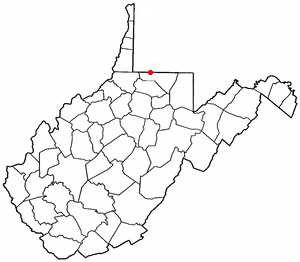 Location of Blacksville, West Virginia