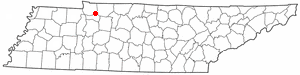 Location of Cumberland City, Tennessee