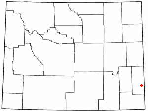 Location of Huntley, Wyoming