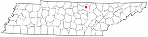 Location of Livingston, Tennessee