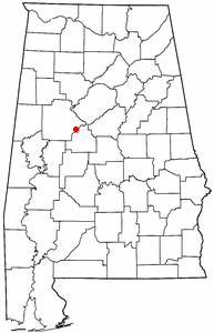 Location of Vance, Alabama