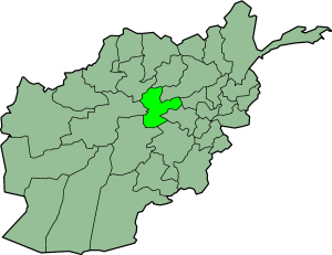 Map showing Bamiyan province in Afghanistan