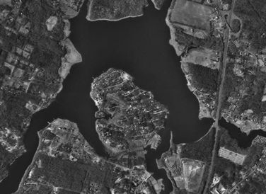  aerial photo of the Assonet River, Assonet Bay, and Assonet Bay Shores.