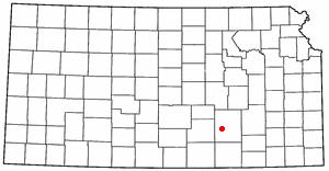 Location of Augusta, Kansas