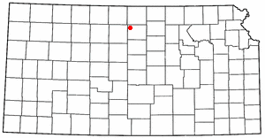 Location of Cawker City, Kansas