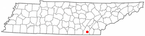 Location of Harrison, Tennessee