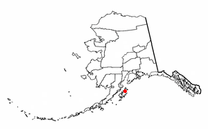 Location of Ouzinkie, Alaska