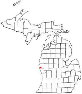 Location of Rothbury, Michigan