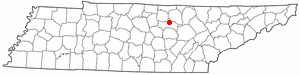 Location of Algood, Tennessee