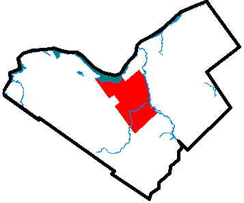 Map showing extent of Nepean within what is now the City of Ottawa c. 2000