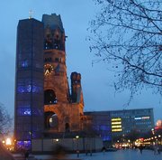 Kaiser Wilhelm Memorial Church at night