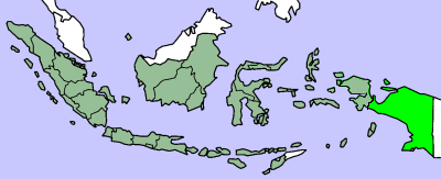 Map showing Papua province in Indonesia