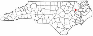 Location of Williamston, North Carolina