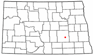 Location of Jamestown, North Dakota