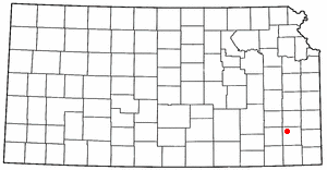 Location of Chanute, Kansas