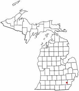Location of Ypsilanti, Michigan
