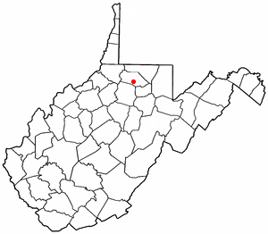 Location of Monongah, West Virginia