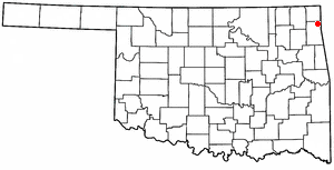 Location of Cayuga, Oklahoma