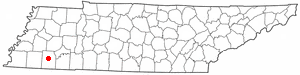 Location of Bolivar, Tennessee
