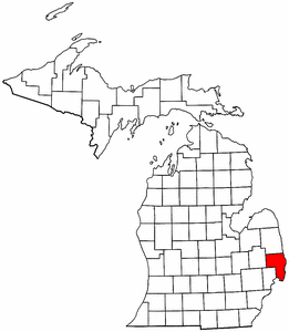 Image:Map of Michigan highlighting St. Clair County.png
