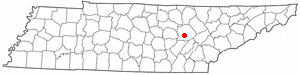 Location of Lake Tansi, Tennessee