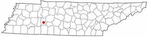 Location of Linden, Tennessee