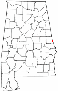 Location of Lanett, Alabama
