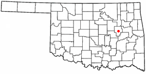 Location of Okmulgee, Oklahoma
