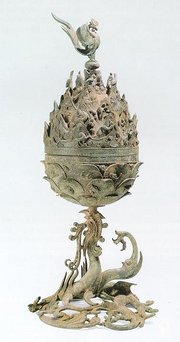 Baekje gilt-bronze incense burner