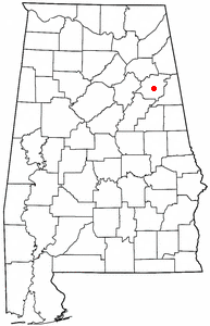 Location of Weaver, Alabama