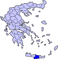 Map showing Heraklion within Greece