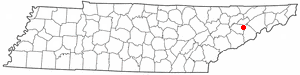 Location of Baneberry, Tennessee