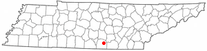 Location of Cowan, Tennessee