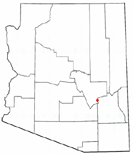 Location of Peridot, Arizona