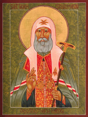 St. Tikhon of Moscow by Michael Goltz of Lakewood Ohio. Courtesy of Come and See Icons (http://www.comeandseeicons.com/goltz.htm)