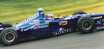 Olivier Panis driving for the Prost Formula One team in Montreal in 1998