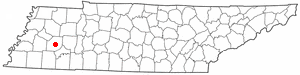 Location of Jackson, Tennessee