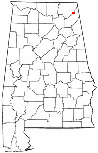 Location of Henagar, Alabama
