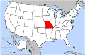Map of the U.S. with Missouri highlighted