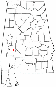 Location of Thomaston, Alabama