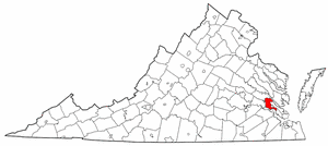 Image:Map of Virginia highlighting James City County.png