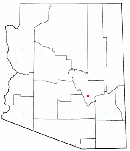 Location of Globe, Arizona