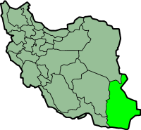 Map showing Sistan and Baluchistan in Iran