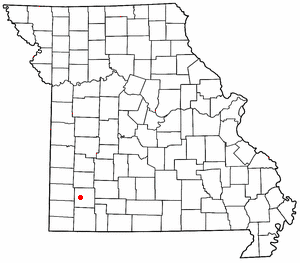 Location of Stotts City, Missouri