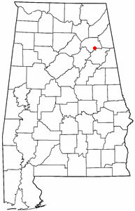 Location of Glencoe, Alabama