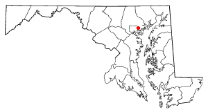 Location of Rossville, Maryland