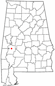 Location of Linden, Alabama