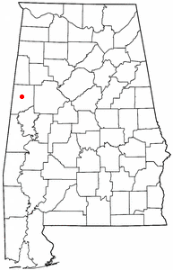 Location of Carrollton, Alabama